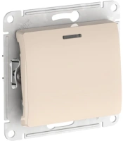 Переключатель 1-клавишный Systeme Electric Glossa с подсветкой, сх.6а, 10АХ, мех., быстрозажим. клем., БЕЖЕВЫЙ GSL000263S