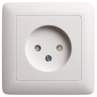 Розетка без заземления со шторками 10А Systeme Electric Hit, БЕЛЫЙ RS10-135-B