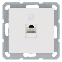 Интернет-розетка RJ45 с накладкой, цвет белый глянцевый Jasmart G6105W