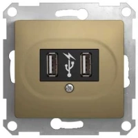 Розетка USB цв. титан Schneider Electric Glossa GSL000432