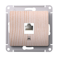 Розетка компьютерная Systeme Electric Glossa RJ45 кат. 5e, механизм, СОСНА GSL001581K