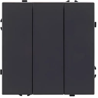 Трехклавишный выключатель 10А/250В Черный бархат Brionilux серия Z (ZG710BK)