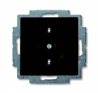 Розетка 220v с/з chateau черная ABB Basic 55 2CKA002011A6142