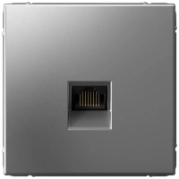Розетка компьютерная RJ45, кат. 5е Systeme Electric ArtGallery сталь GAL000983