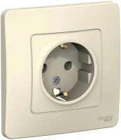 Розетка скрытой установки с заземляющим контактом без шторок 16A 250В Systeme Electric Blanca, BLNRS001012, Молочный