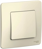 Одноклавишный выключатель скрытой установки 10А 250В Systeme Electric Blanca BLNVS010102, Молочный