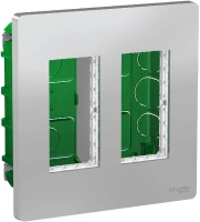 Блок скрытой установки 2х2 Unica Systeme+ Schneider Electric NU172430 алюминий