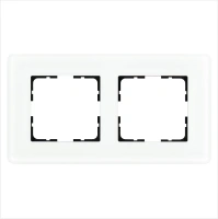 Рамка 2-постовая, стекло матовое White Glass Jasmart G1002GW-RM