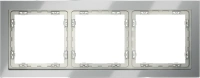 Рамка стеклянная на 3 поста Voltum S70 сталь глянцевая (VLS110305)