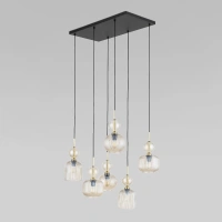 Подвесной светильник с плафоном из фактурного стекла TK Lighting 11044 Sophia Cognac