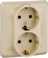 Розетка двойная с заземлением 16А Systeme Electric Etude, кремовый PC16-007K