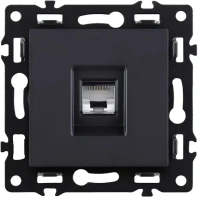 Розетка Ethernet RJ45 Cat.6, черный бархат Brionilux серия G Plast (GP017BK)