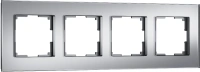 Рамка из стекла на 4 поста Werkel Senso серебряный soft-touch W0043106