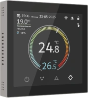 Умный сенсорный терморегулятор Werkel Wi-Fi с LCD дисплеем дымчатый W1851104