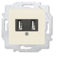 Розетка зарядка usb 2 порта ABB Levit слоновая кость - белый 2CHH290040A6017