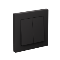 Выключатель 2-клавишный Systeme Electric AtlasDesign, сх.5, 10АХ, в сборе, быстрозажим. клем., КАРБОН ATN001052S