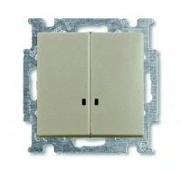 Выключатель 2-клав. + подс. шампань ABB Basic 55 2CKA001012A2168