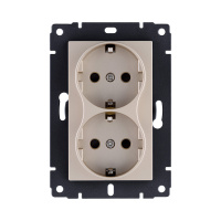 Розетка штепсельная SCHUKO двойная 16A/250 В, золотой Kollinger REA-032GD для Aspekt, Eleganz, Reflex