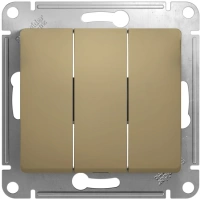 Выключатель 3-клавишный схема 1+1+1 10АХ Systeme Electric Glossa, титан GSL000431