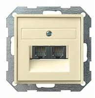 Розетка компьютерная двойная RJ45 6-й кат. GIRA бронза EPUAE8-8UPOK6 | 027001