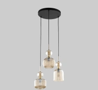 Подвесной светильник с плафонами из фактурного стекла TK Lighting 11041 Sophia Cognac