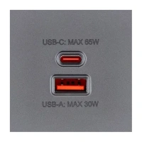 Накладка розетки USB A+C 65W, Серый бархат Brionilux серия G Plast (GPN024GY)