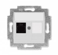 Интернет розетка rj45 5 категория ABB Levit серый - белый 2CHH295117A6016