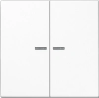 Выключатель двухклавишный с подсветкой Jung LS990 505U5+LS995KO5WW