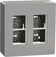 Блок открытой установки 2х2 Unica Systeme+ Schneider Electric NU122430 алюминий
