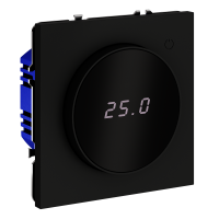 Терморегулятор электронный с индикацией с датчиком для теплого пола Voltum S70 пластик/стекло черный Soft touch (VLS070108)