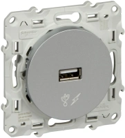 Розетка USB Odace Schneider Electric алюминий S53R408