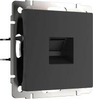 Телефонная розетка RJ-11 черный матовый Werkel Встраиваемые механизмы черные W1182008