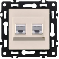 Розетка двойная Ethernet RJ45 Cat.6, Кашемир бархат Brionilux серия G Plast (GP018CM)
