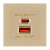 Накладка розетки USB A+C 65W, Золотой бархат Brionilux серия G Plast (GPN024GD)