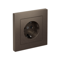 Розетка Systeme Electric AtlasDesign с заземлением со шторками, 16А, в сборе, быстрозажим. клем., МОККО ATN000644S