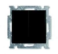 Выключатель 2-клав. + подс. chateau черный ABB Basic 55 2CKA001012A2178