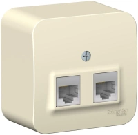Розетка двойная компьютерная RJ45 с изолирующей пластиной Systeme Electric Blanca, Молочный, BLNIA045452