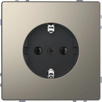 Розетка Merten D-Life 16А с заземляющим контактом, без шторок Schneider Electric MTN2301-6050 никель