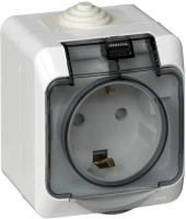 Розетка с заземлением со шторками 16А Systeme Electric Etude, БЕЛЫЙ PA16-044B