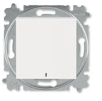 Выключатель 1-клав. + подс. ABB Levit жемчуг - ледяной 2CHH590146A6068