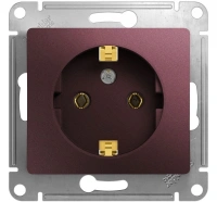 Розетка с заземлением 16А 250В механизм Systeme Electric (Schneider Electric) Glossa, баклажановый GSL001143
