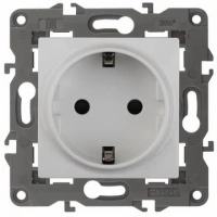 Розетка 220v c/з белая ЭРА Элеганс 14-2101-01