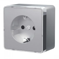 Розетка со шторками 220в с/з 16a серебрянная Gallant Werkel W5071106