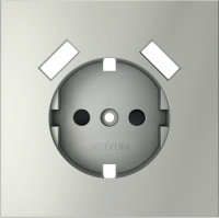 Накладка для розетки с заземлением и защитными шторками, с USB A+A Voltum S70 сталь Soft touch пластик (VLS000905)