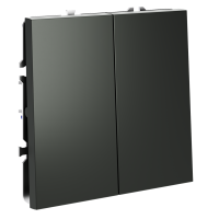 Перекрестный переключатель двухклавишный Voltum S70 пластик титан Soft touch 10А (VLS020506)