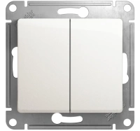 Выключатель 2-клавишный схема 5 10 AX Systeme Electric Glossa, перламутр GSL000651