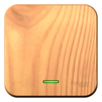 Одноклавишный переключатель с подсветкой с изолирующей пластиной 10А 250В (cх.6) Systeme Electric Blanca BLNVA106115, Ясень