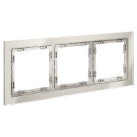 Рамка стеклянная на 3 поста Voltum S70 стекло/пластик кашемир глянцевая (VLS110303)