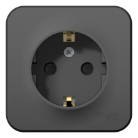 Розетка с заземляющим контактом и шторками с изолирующей пластиной 16A 250В Systeme Electric Blanca BLNRA011116, Антрацит