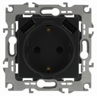 Розетка 220 с usb 2 порта тип А 3000 mA антрацит ЭРА Элеганс 14-4109-05